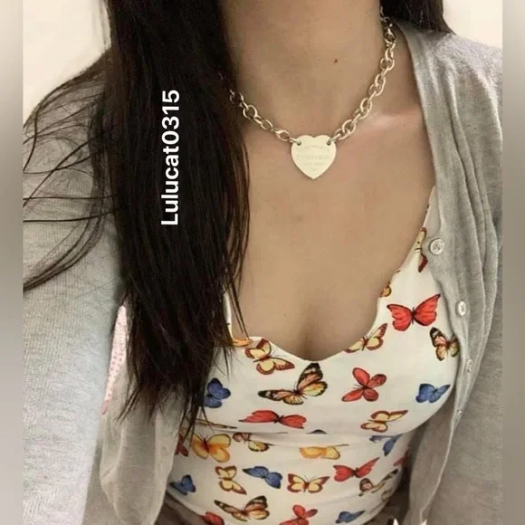 Tiffany & Co. Euc 15.25” approx XL center heart choker necklace - Picture 2 of 10